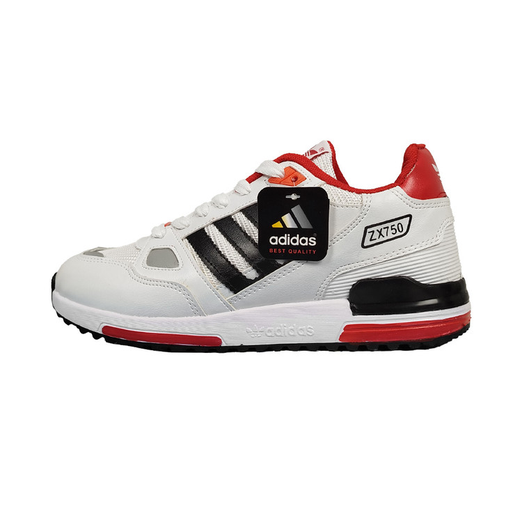 کفش اسپرت مدل ۷۵۰ZX سفید با جزئیات قرمز، مناسب برای استفاده روزمره و ورزش