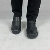 کفش طبی چرم مردانه مدل نایت، کاملاً مشکی، با کفی ارگونومیک و طراحی کلاسیک